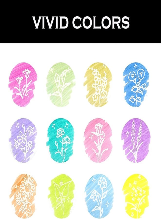 WRITECH أقلام تظليل قابلة للمسح من WRITECH، برأس مشطوف، كتابة سلسة بدون تسرب، قلم تظليل مزدوج الرأس للتظليل والتحديد، ألوان متنوعة، 12 قلمًا - Image 3